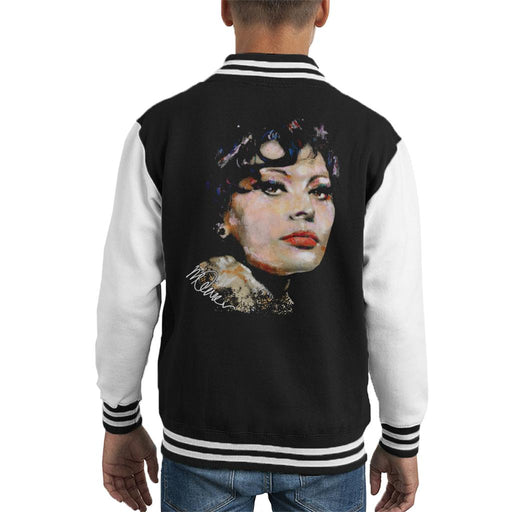 Sidney Maurer Original Portrait Of Actress Sophia Loren Kid's Varsity Jacket