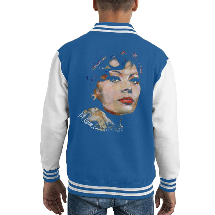 Sidney Maurer Original Portrait Of Actress Sophia Loren Kid's Varsity Jacket