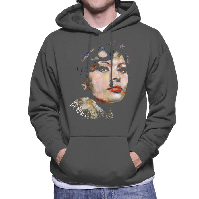 Sidney Maurer Original Portrait Of Actress Sophia Loren Men's Hooded Sweatshirt