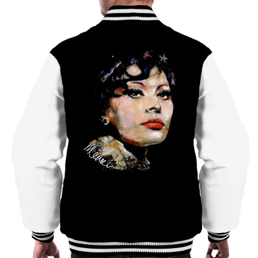 Sidney Maurer Original Portrait Of Actress Sophia Loren Men's Varsity Jacket