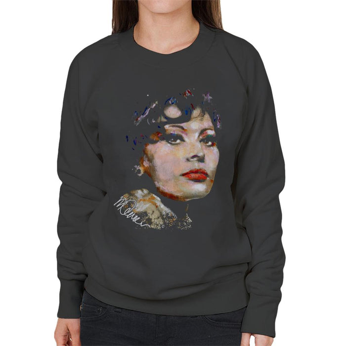 Sidney Maurer Original Portrait Of Actress Sophia Loren Women's Sweatshirt