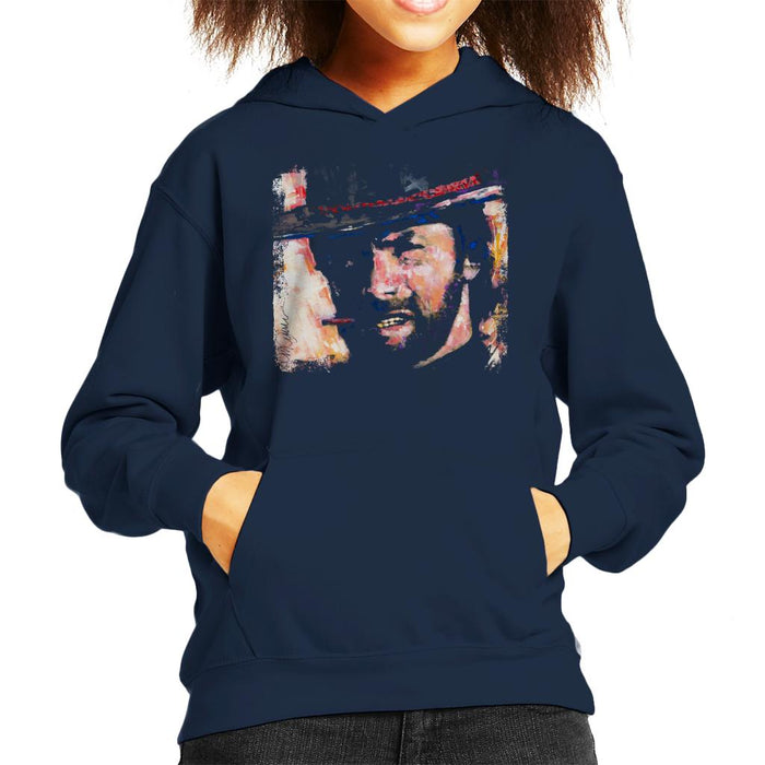 Sidney Maurer Original Portrait Of Actor Clint Eastwood Kid's Hooded Sweatshirt
