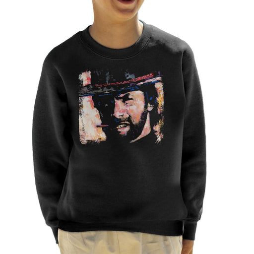Sidney Maurer Original Portrait Of Actor Clint Eastwood Kid's Sweatshirt