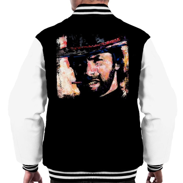Sidney Maurer Original Portrait Of Actor Clint Eastwood Men's Varsity Jacket