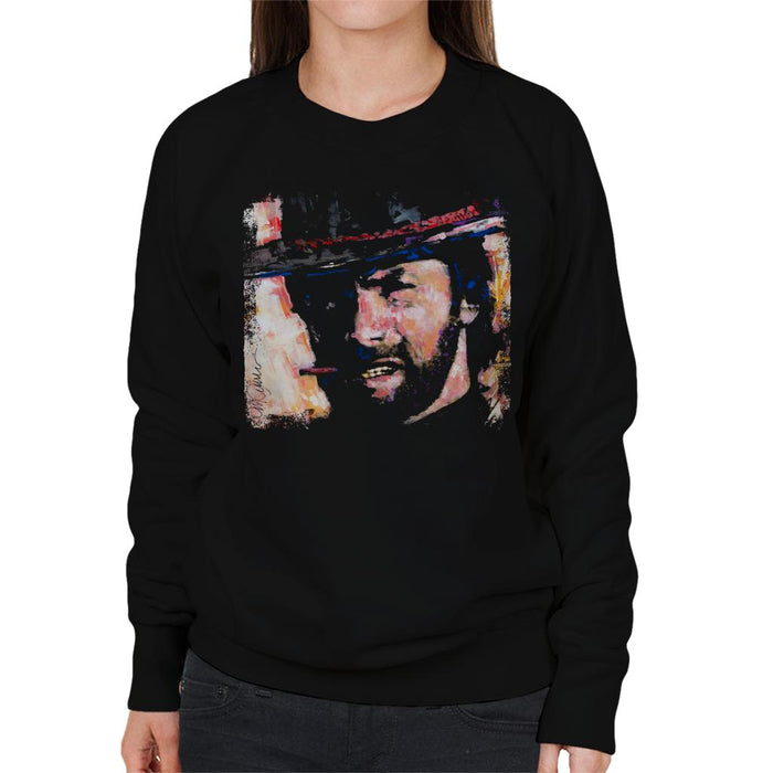 Sidney Maurer Original Portrait Of Actor Clint Eastwood Women's Sweatshirt