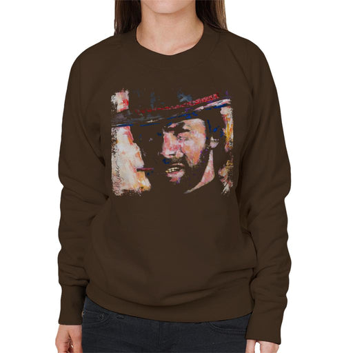 Sidney Maurer Original Portrait Of Actor Clint Eastwood Women's Sweatshirt