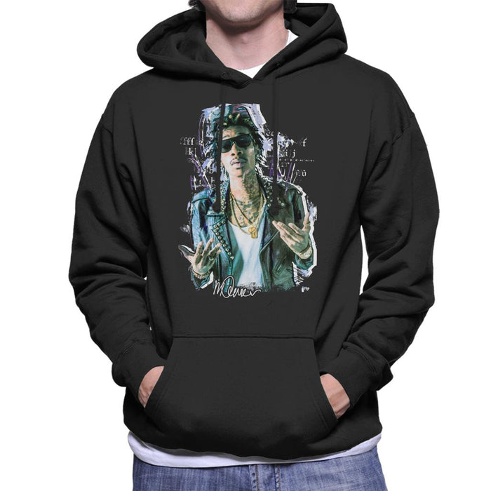Sidney Maurer Original Portrait Of Rapper Wiz Khalifa Men's Hooded Sweatshirt