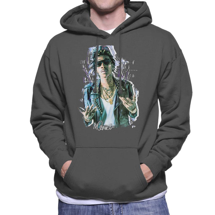 Sidney Maurer Original Portrait Of Rapper Wiz Khalifa Men's Hooded Sweatshirt