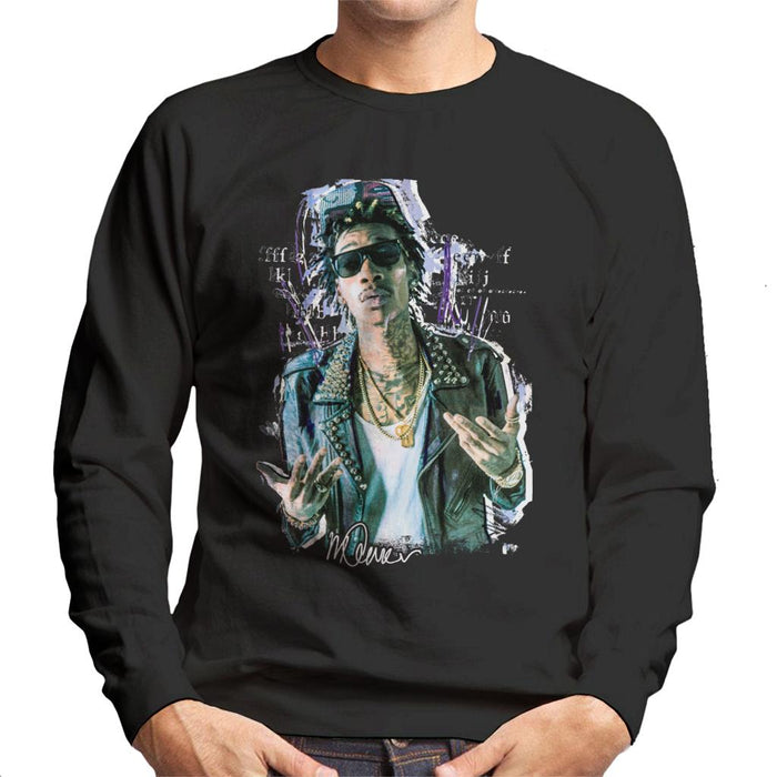 Sidney Maurer Original Portrait Of Rapper Wiz Khalifa Men's Sweatshirt