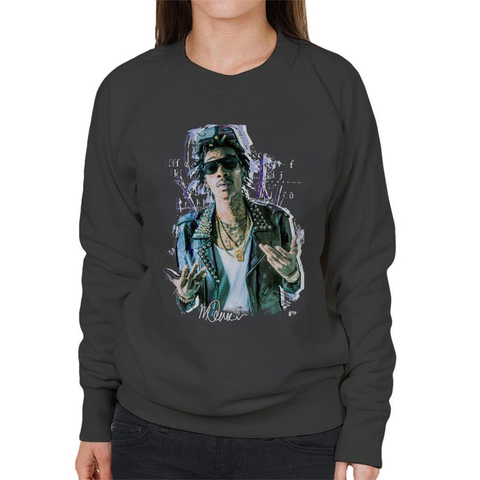Sidney Maurer Original Portrait Of Rapper Wiz Khalifa Women's Sweatshirt