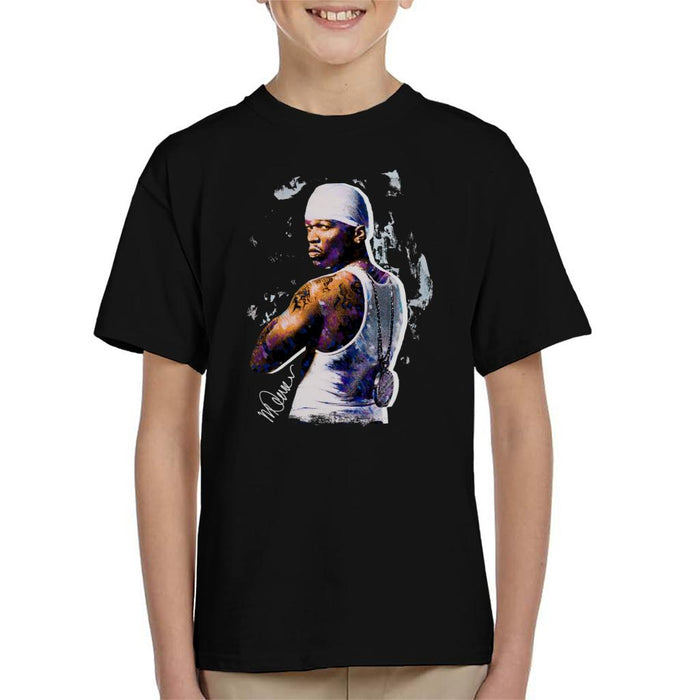 Sidney Maurer Original Portrait Of 50 Cent Bandana Kid's T-Shirt