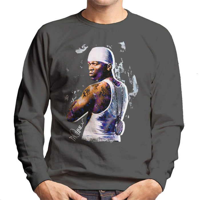 Sidney Maurer Original Portrait Of 50 Cent Bandana Men's Sweatshirt