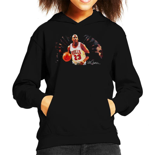 Sidney Maurer Original Portrait Of Basketballer Michael Jordan Kid's Hooded Sweatshirt