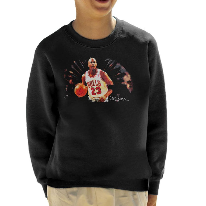 Sidney Maurer Original Portrait Of Basketballer Michael Jordan Kid's Sweatshirt