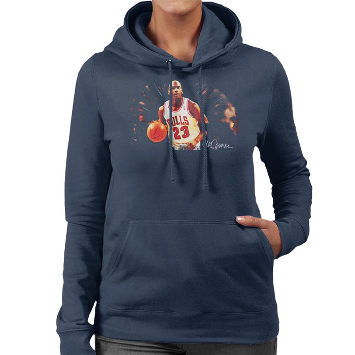 Sidney Maurer Original Portrait Of Basketballer Michael Jordan Women's Hooded Sweatshirt