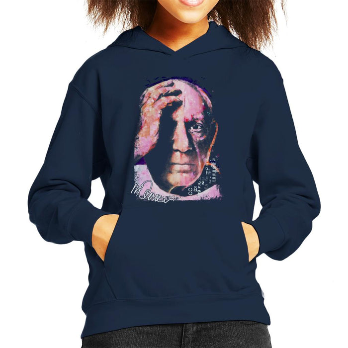 Sidney Maurer Original Portrait Of Pablo Picasso Close Up Kid's Hooded Sweatshirt