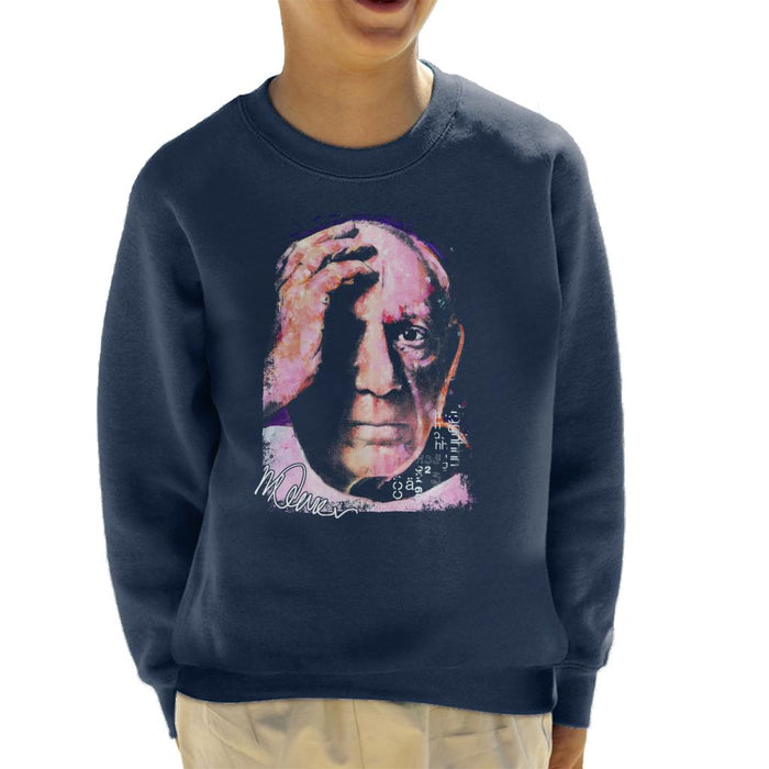 Sidney Maurer Original Portrait Of Pablo Picasso Close Up Kid's Sweatshirt