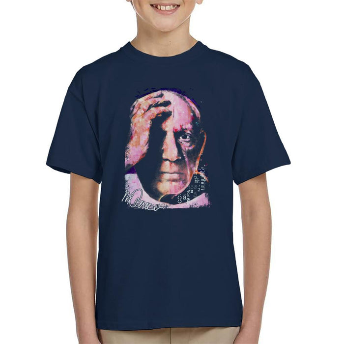 Sidney Maurer Original Portrait Of Pablo Picasso Close Up Kid's T-Shirt