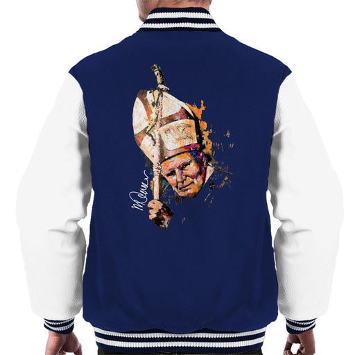 Sidney Maurer Original Portrait Of Pope John Paul II Papal Staff Men's Varsity Jacket