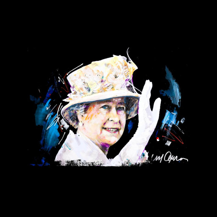 Sidney Maurer Original Portrait Of Queen Elizabeth Floral Hat Women's T-Shirt