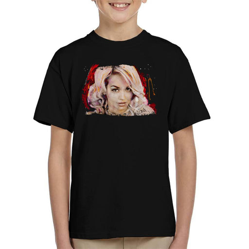 Sidney Maurer Original Portrait Of Rita Ora Pink Hair Kid's T-Shirt