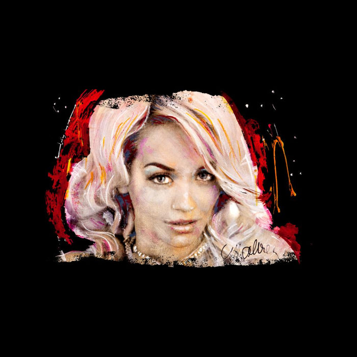 Sidney Maurer Original Portrait Of Rita Ora Pink Hair Kid's Hooded Sweatshirt