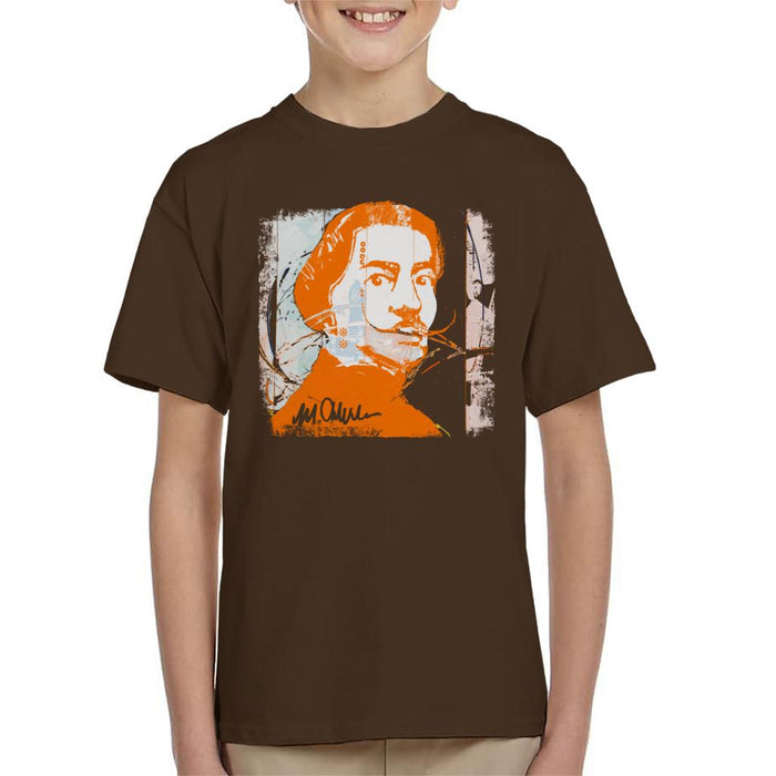 Sidney Maurer Original Portrait Of Artist Salvador Dali Kid's T-Shirt