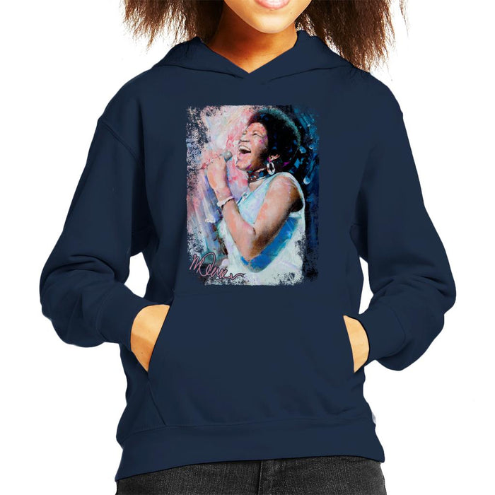 Sidney Maurer Original Portrait Of Aretha Franklin Singing Kid's Hooded Sweatshirt