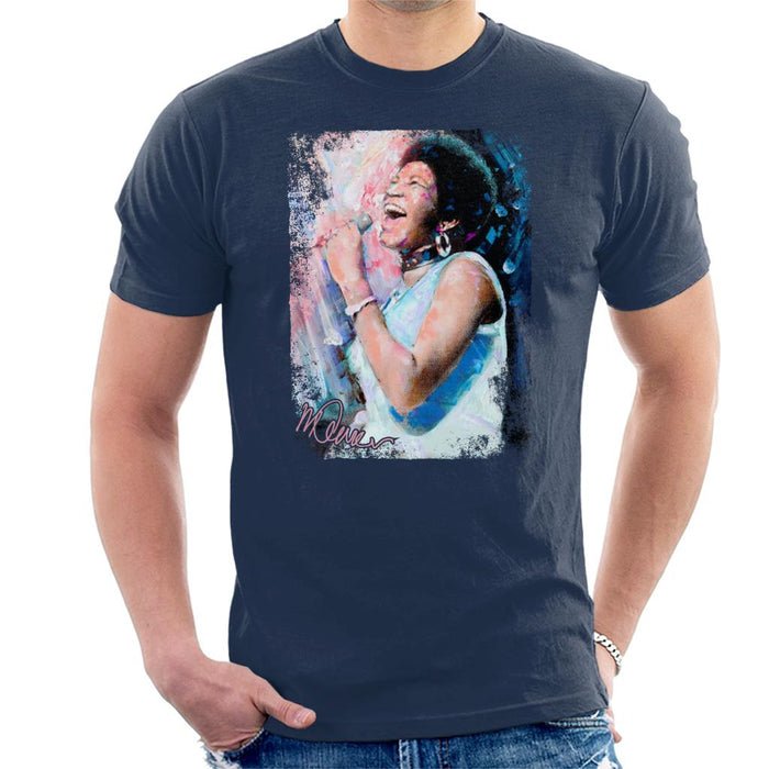 Sidney Maurer Original Portrait Of Aretha Franklin Singing Men's T-Shirt