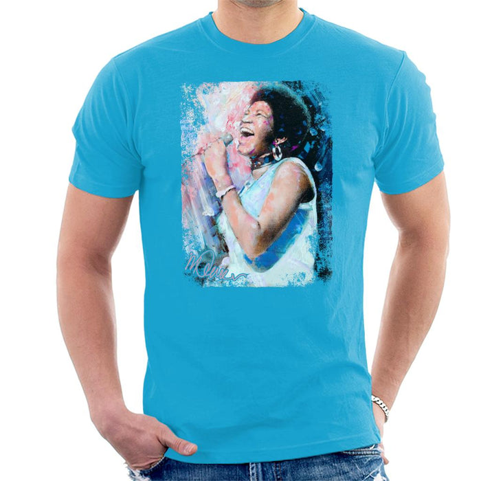 Sidney Maurer Original Portrait Of Aretha Franklin Singing Men's T-Shirt