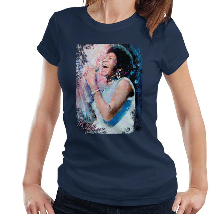 Sidney Maurer Original Portrait Of Aretha Franklin Singing Women's T-Shirt
