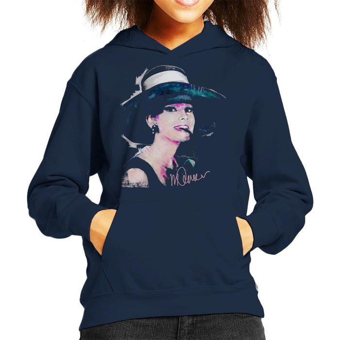 Sidney Maurer Original Portrait Of Audrey Hepburn Large Hat Kid's Hooded Sweatshirt