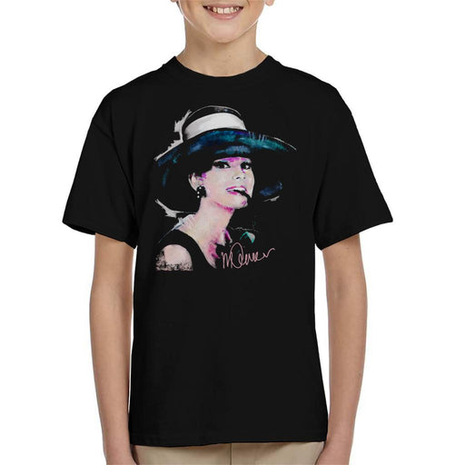 Sidney Maurer Original Portrait Of Audrey Hepburn Large Hat Kid's T-Shirt