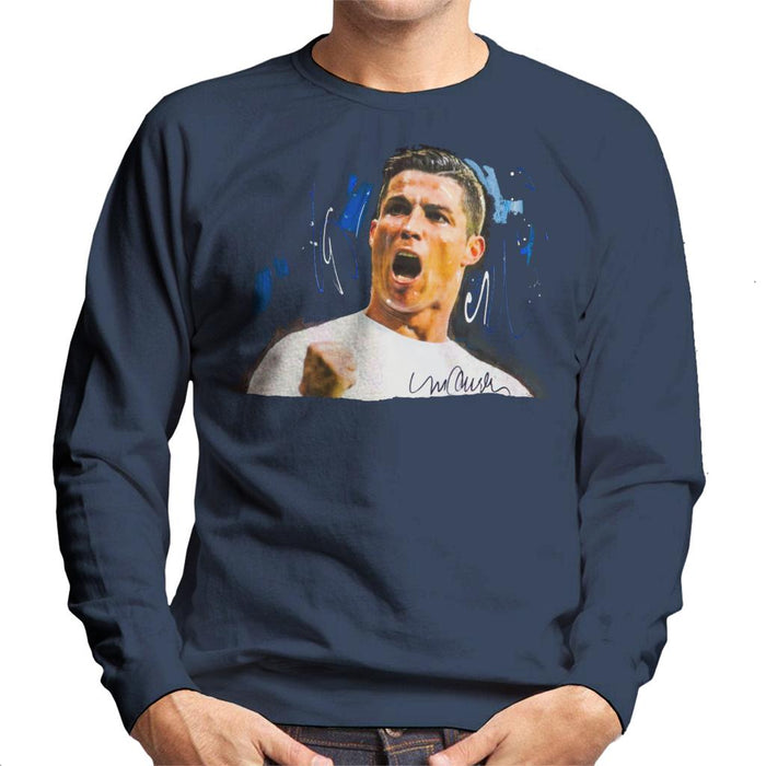 Sidney Maurer Original Portrait Of Cristiano Ronaldo Cheering Men's Sweatshirt