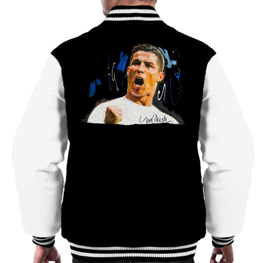 Sidney Maurer Original Portrait Of Cristiano Ronaldo Cheering Men's Varsity Jacket