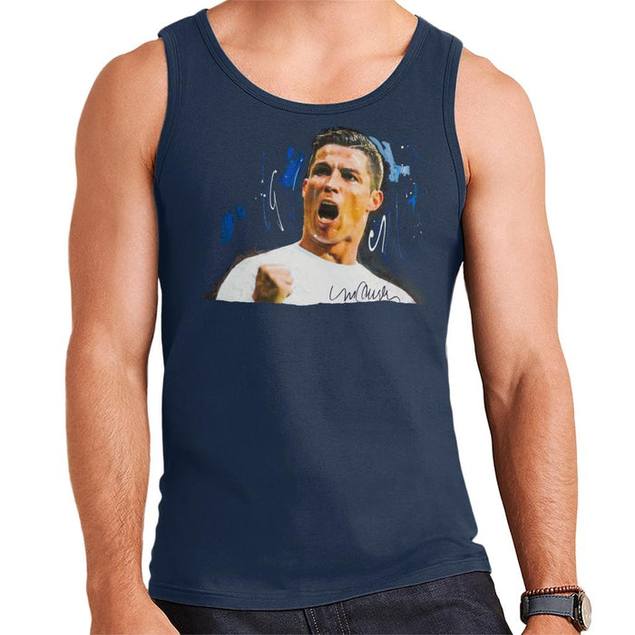 Sidney Maurer Original Portrait Of Cristiano Ronaldo Cheering Men's Vest