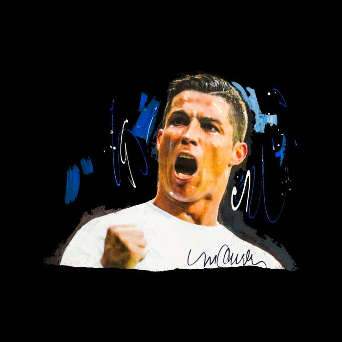 Sidney Maurer Original Portrait Of Cristiano Ronaldo Cheering Kid's Hooded Sweatshirt