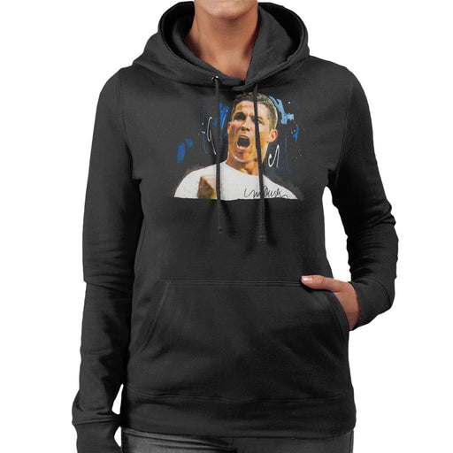 Sidney Maurer Original Portrait Of Cristiano Ronaldo Cheering Women's Hooded Sweatshirt
