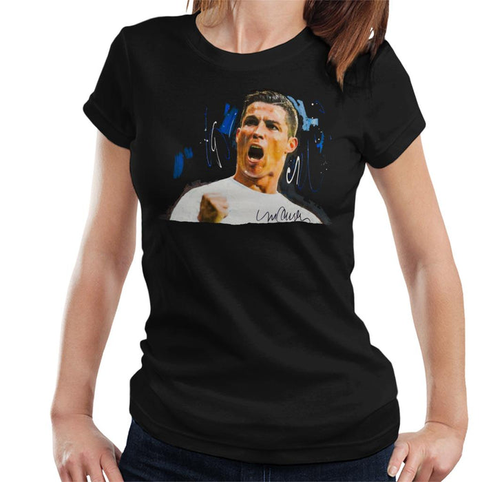 Sidney Maurer Original Portrait Of Cristiano Ronaldo Cheering Women's T-Shirt