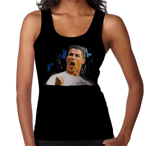 Sidney Maurer Original Portrait Of Cristiano Ronaldo Cheering Women's Vest