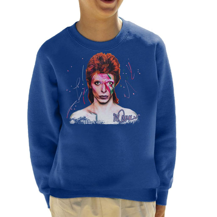 Sidney Maurer Original Portrait Of David Bowie Aladdin Sane Kid's Sweatshirt