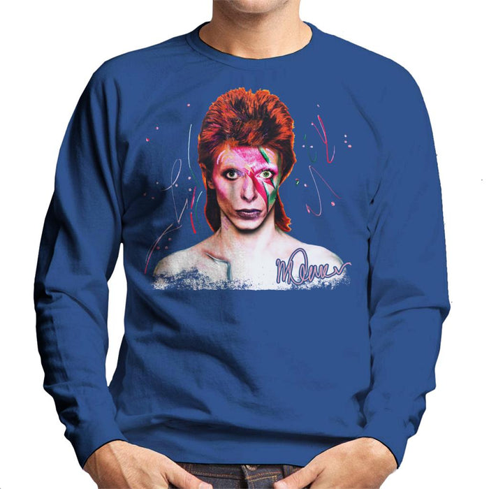 Sidney Maurer Original Portrait Of David Bowie Aladdin Sane Men's Sweatshirt