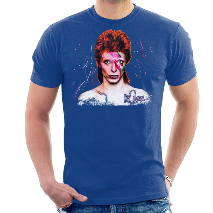 Sidney Maurer Original Portrait Of David Bowie Aladdin Sane Men's T-Shirt