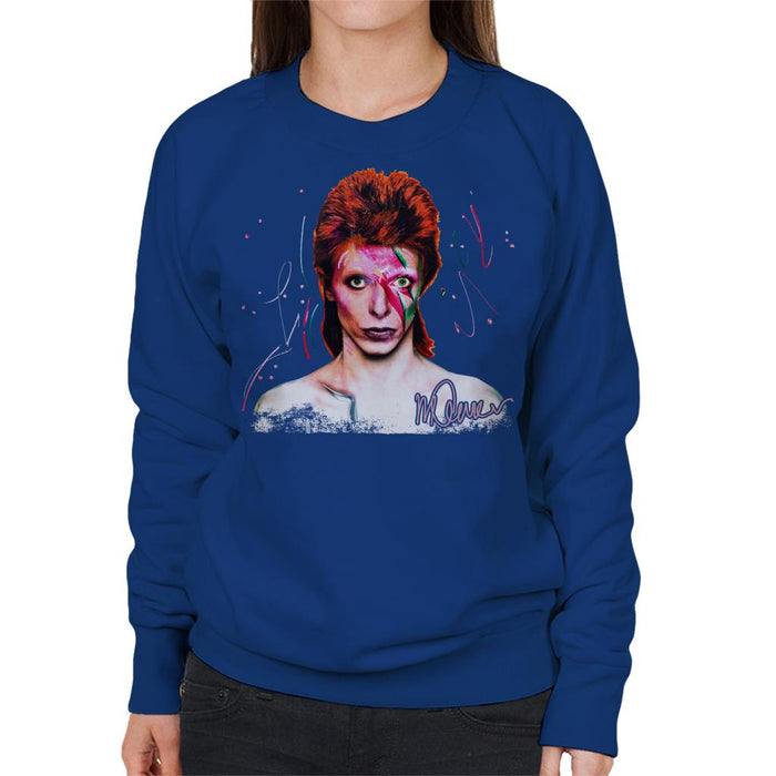 Sidney Maurer Original Portrait Of David Bowie Aladdin Sane Women's Sweatshirt