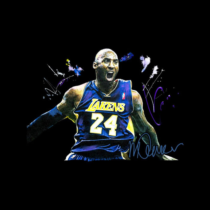 Sidney Maurer Original Portrait Of Kobe Bryant Lakers Jersey Kid's Hooded Sweatshirt