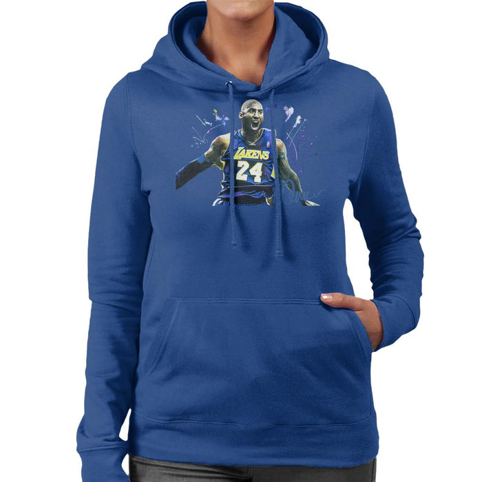Sidney Maurer Original Portrait Of Kobe Bryant Lakers Jersey Women's Hooded Sweatshirt