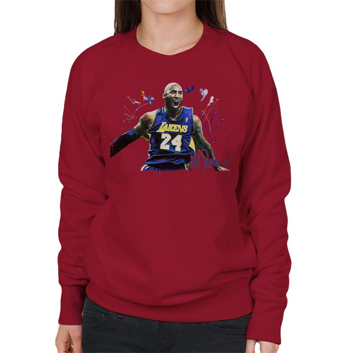 Sidney Maurer Original Portrait Of Kobe Bryant Lakers Jersey Women's Sweatshirt
