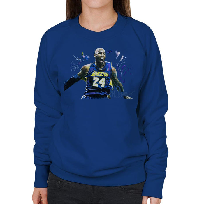 Sidney Maurer Original Portrait Of Kobe Bryant Lakers Jersey Women's Sweatshirt