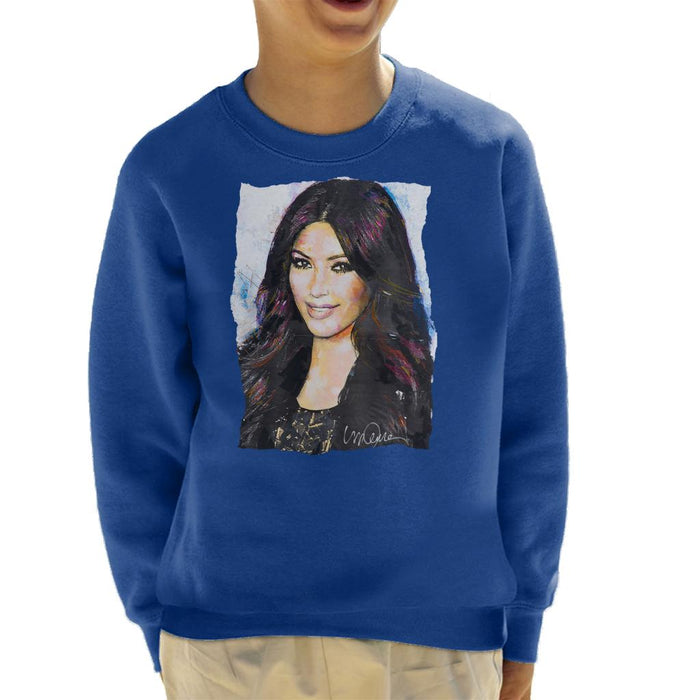 Sidney Maurer Original Portrait Of Kim Kardashian Smiling Kid's Sweatshirt