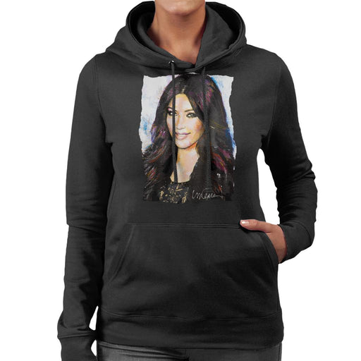 Sidney Maurer Original Portrait Of Kim Kardashian Smiling Women's Hooded Sweatshirt